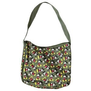 🎀 Disney Mickey Mouse Shoulder Bag Olive Green Print